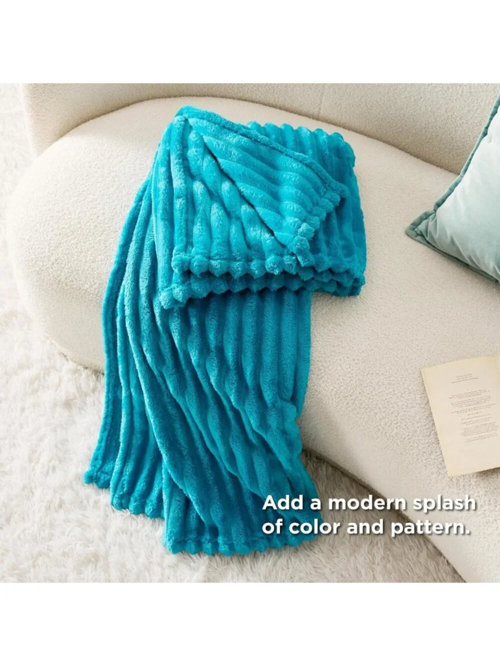 Cozy Teal Fleece Blanket for Couch | Soft Throw Blanket for Women & Girls, 50x60